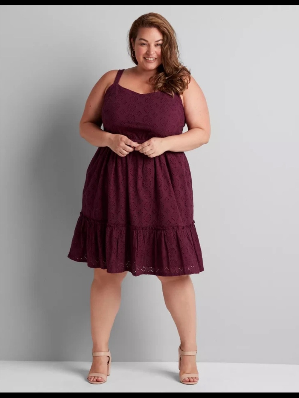Lane Bryant Plum Eyelet Blouse